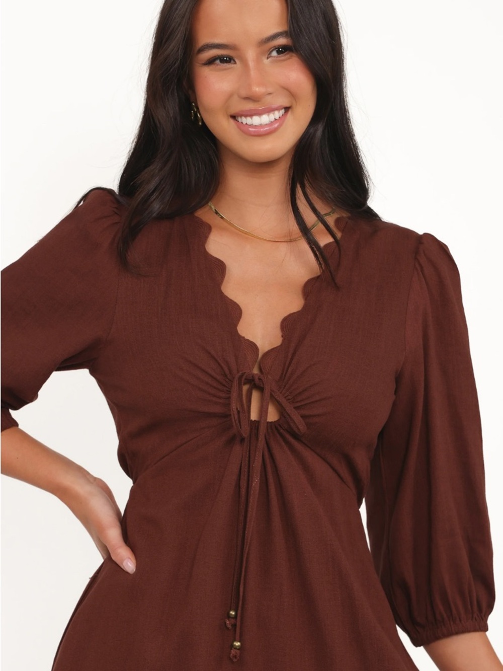 Petal & Pup Eleonara Midi Dress - Chocolate NWT - Picture 2 of 2